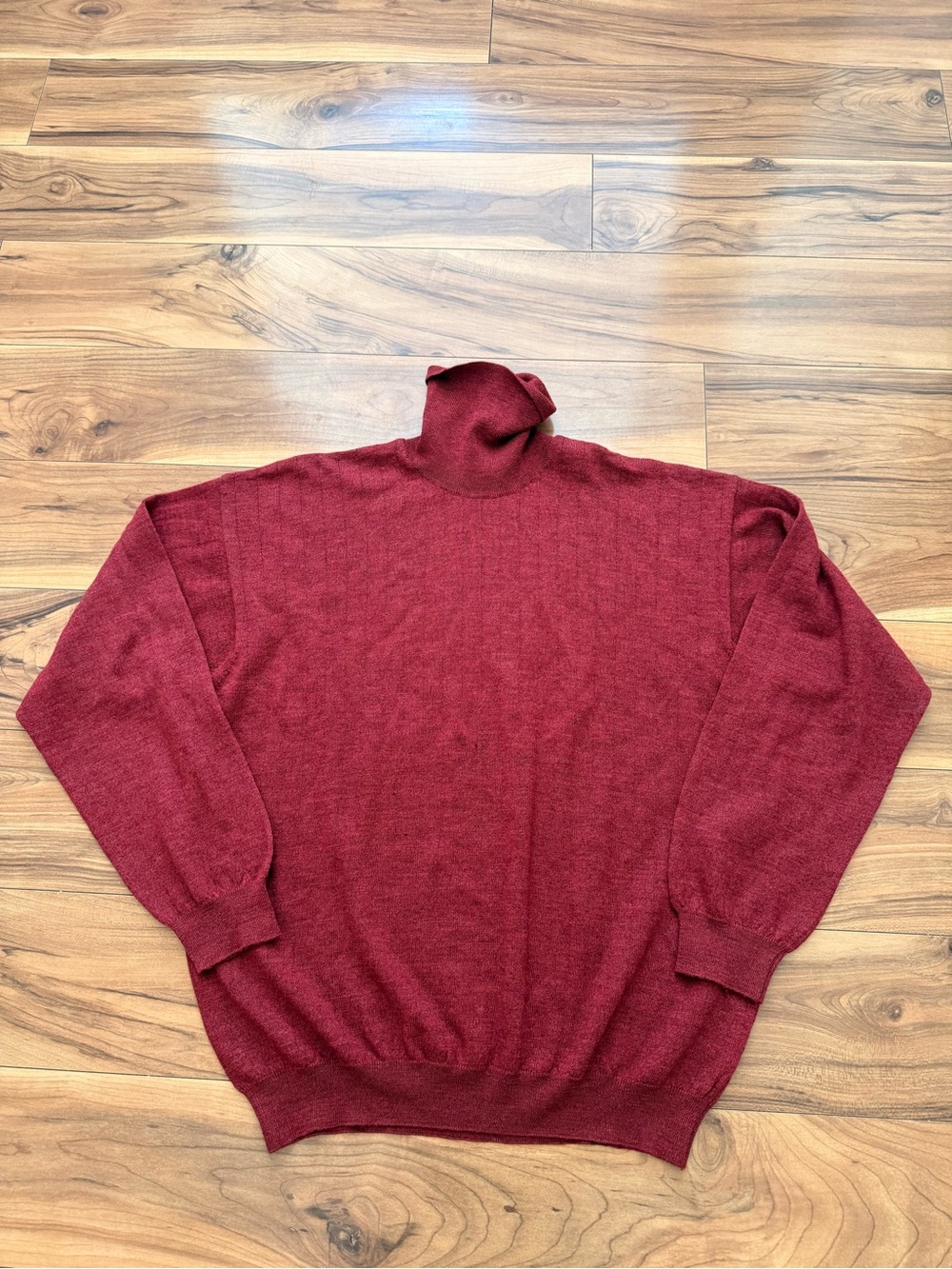 Men's Burgundy Turtleneck Sweater - Classic Knit toscano xl
